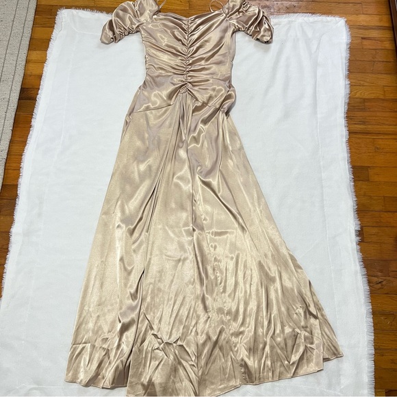 Jessica McClintock size 12 gold evening gown dress formal champagne - Picture 8 of 9